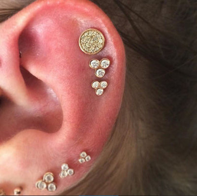 30 Ear Piercing ideas and piercing type from minimal cute piercing to hard core piercing